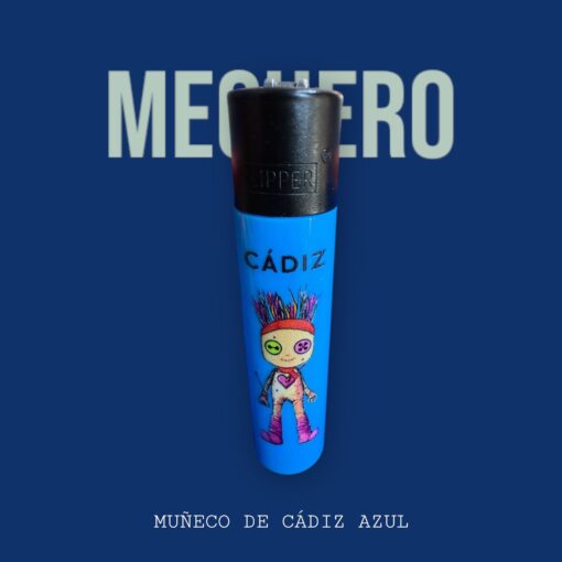 MECHERO DE CARNAVAL . MOD LOS MUÑECOS DE CADIZ AZUL