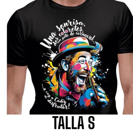 CAMISETA CARNAVAL. Una sonrisa dos coloretes TALLA S