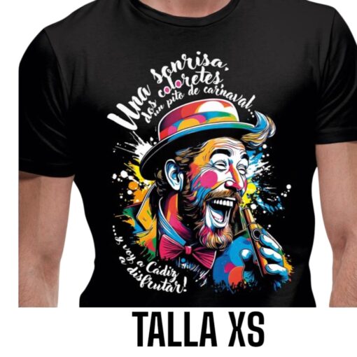 CAMISETA CARNAVAL. Una sonrisa dos coloretes TALLA XS