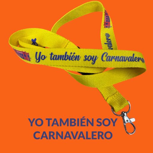 LANYARD. YO TAMBIEN SOY CARNAVALER@. Amarillo