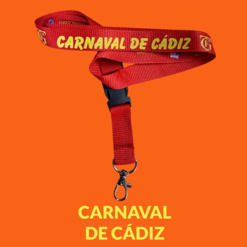 LANYARD. CARNAVAL DE CADIZ. Rojo