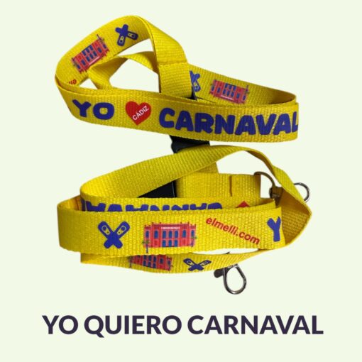 LANYARD. YO QUIERO AL CARNAVAL. Amarillo